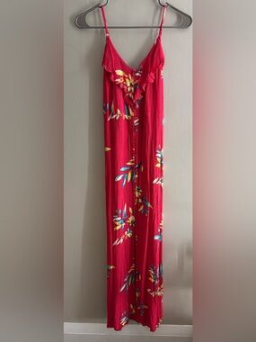 Express - Red Floral Maxi Dress